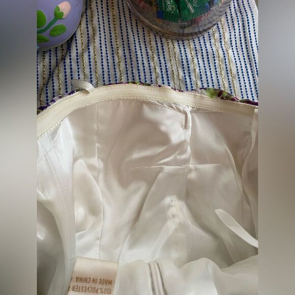 AIDAN AIDAN MATTOX Womens Maxi Dress Strapless Floral Purple Ruffles Chiffon 2 - Picture 12 of 14